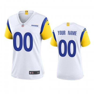 Los Angeles Rams Custom Women's Nike Alternate Game NFL Jersey - White